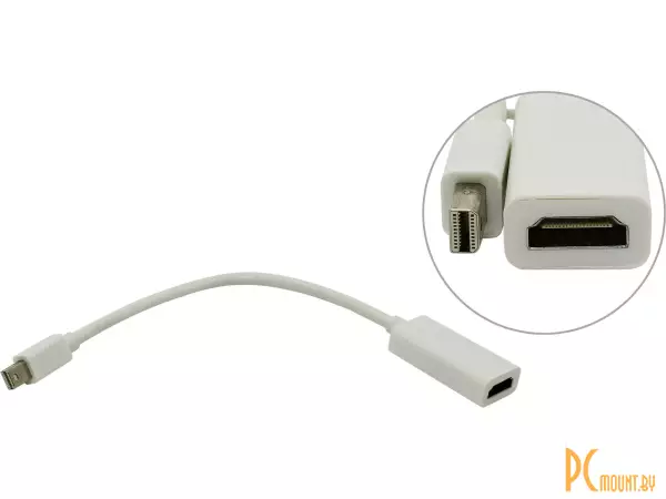 Переходник Mini DisplayPort (вилка) - HDMI (розетка), 5bites AP-015 White