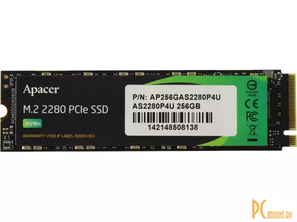 Apacer AS2280P4U (M.2 PCI Express 3.0 x4 3D TLC 3500/3000MB/s) AP256GAS2280P4U (Bulk) ()